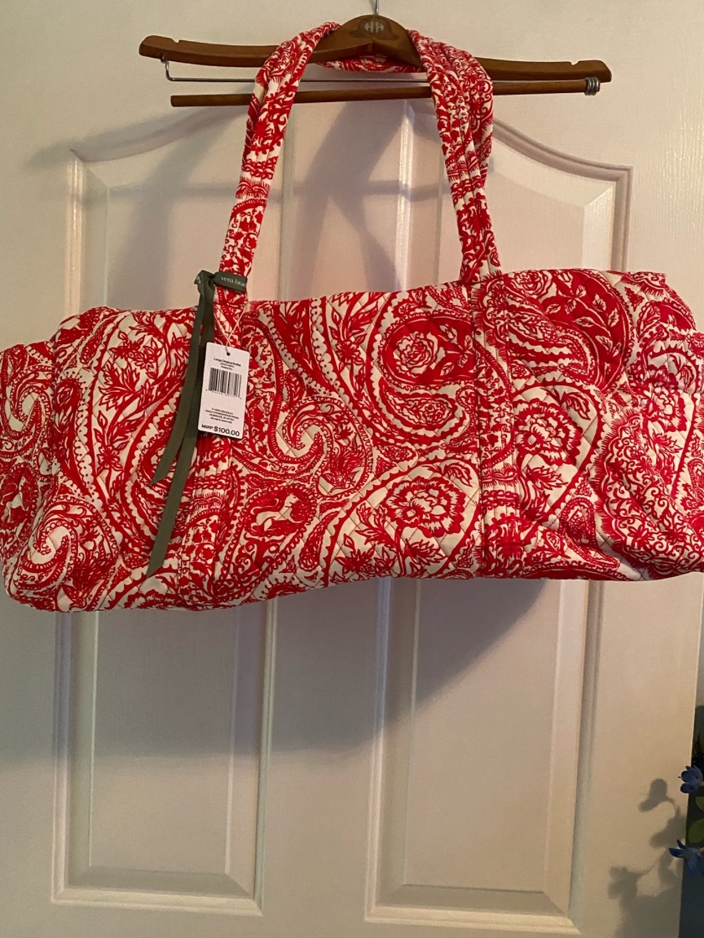 Vera Bradley Red and White Quilted Paisley Tote BNWT